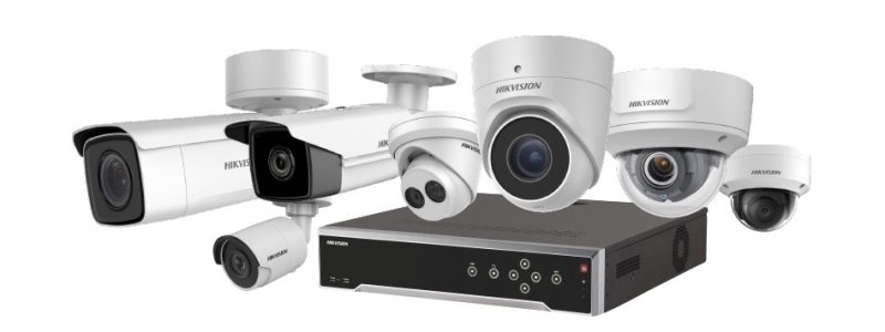 Verkada Installers A group of various Hikvision security cameras and a DVR recorder unit displayed together on a white background, ideal for enhancing physical security.